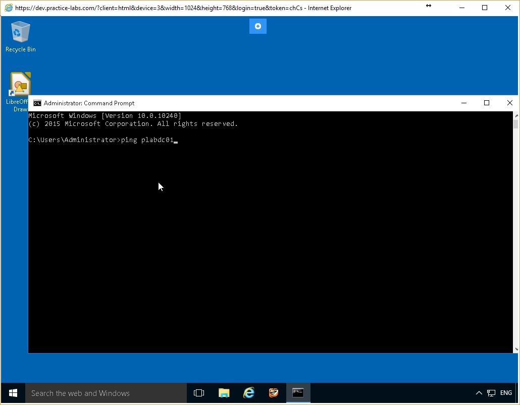 Figure 3.6 Screenshot of the PLABWIN10 desktop